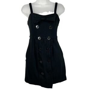 Armani Exchange Black Big Button Micro Mini Dress Small
